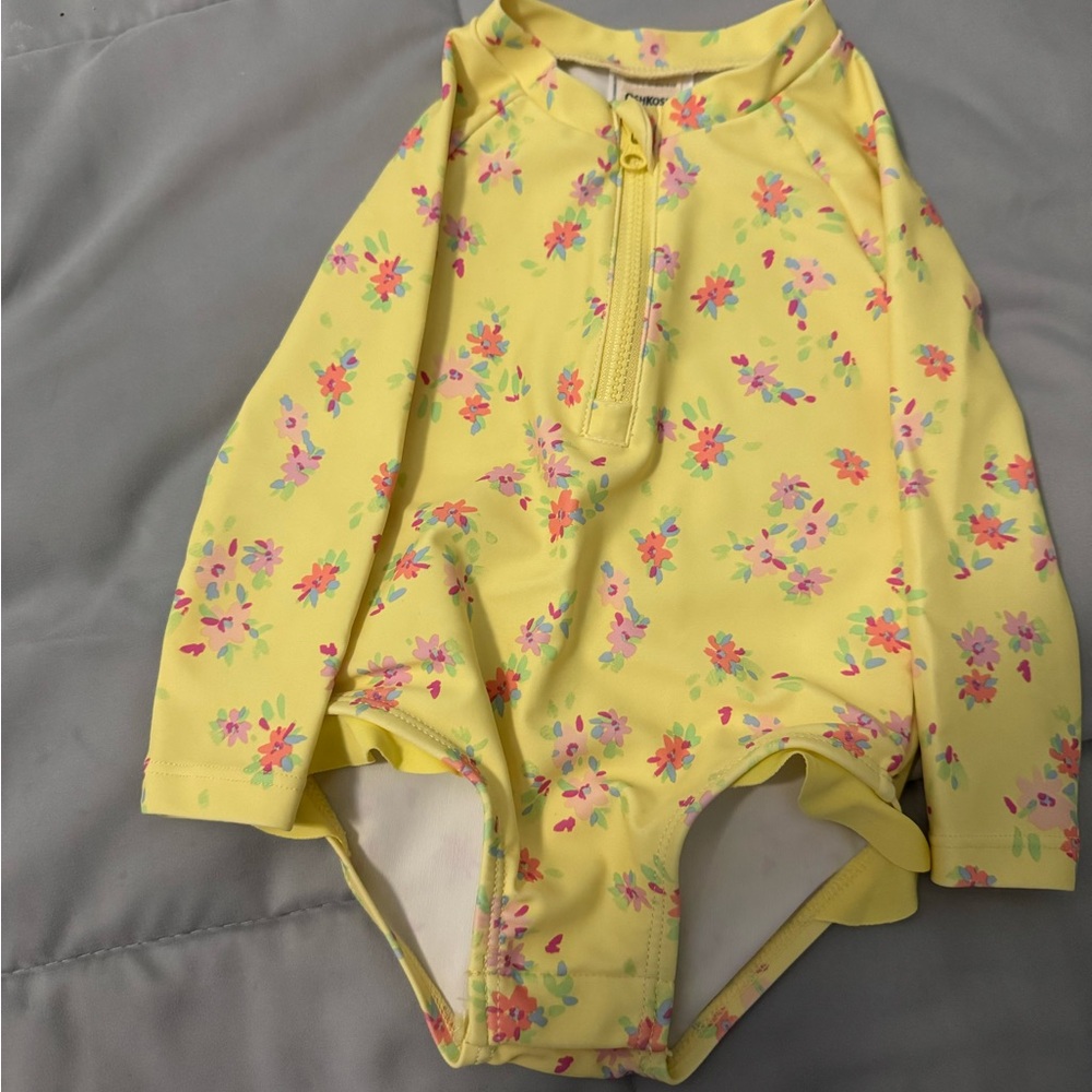 Baby girl swimsuit and towel coverup set 6 months